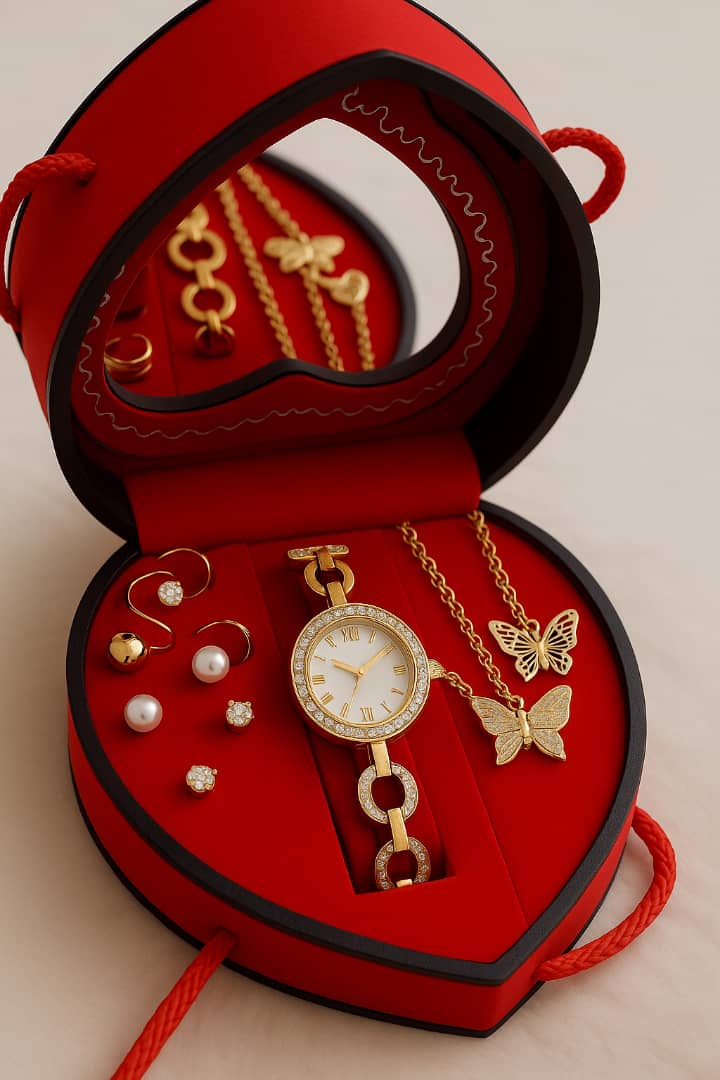 طقم نسائي أحمر | Coffret Femme Rouge